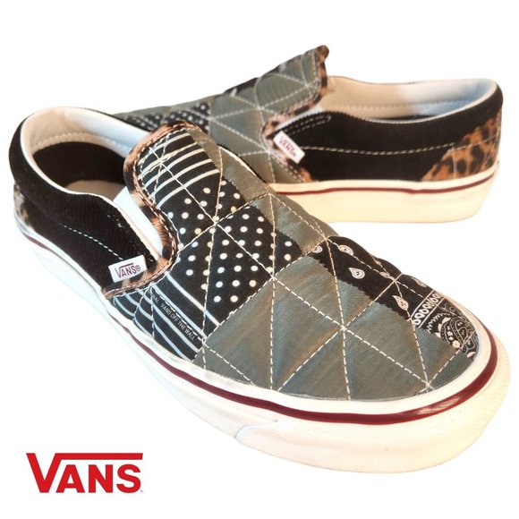 VANS OFF THE WALL Anaheim Bandana Cheetah Unisex Slip-on Skate Shoes NEW w/o BOX